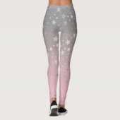 Roze grijze sterren ombre stijlvolle afbeelding Mo Leggings (Achterkant)