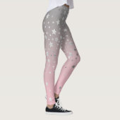Roze grijze sterren ombre stijlvolle afbeelding Mo Leggings (Rechts)