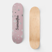 Roze grijze sterren ombre stijlvolle afbeelding Mo Persoonlijk Skateboard (Voorkant)
