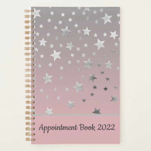 Roze grijze sterren ombre stijlvolle afbeelding Mo Planner (Voorkant)