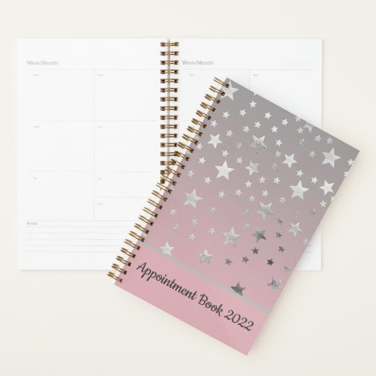 Roze grijze sterren ombre stijlvolle afbeelding Mo Planner (Display)