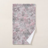Roze grijze, stijlvolle bloemen bad handdoek (Handdoek)
