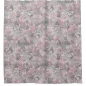 Roze grijze, stijlvolle bloemen douchegordijn (Voorkant)