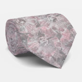 Roze grijze, stijlvolle bloemen stropdas (Opgerold)