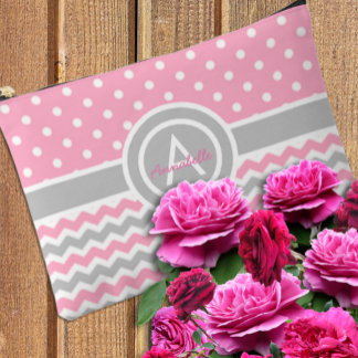 Roze Grijze Stip Chevron Etui