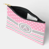 Roze Grijze Stip Chevron Etui (Open)