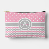 Roze Grijze Stip Chevron Etui (Voorkant)