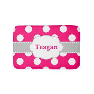 Roze grijze Stippen Monogram Bathmat Badmat
