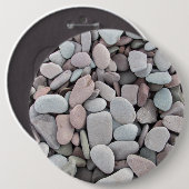 Roze grijze stones Pebbles Textuur Ronde Button 6,0 Cm (Voorkant /achterkant)