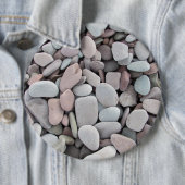 Roze grijze stones Pebbles Textuur Ronde Button 6,0 Cm (In situ)
