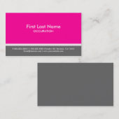 Roze grijze streep eenvoudige aangepaste visitekaa visitekaartje (Voorkant / Achterkant)