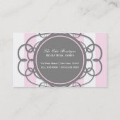 Roze & Grijze Strepen Chic Boutique Visitekaartje (Achterkant)