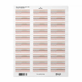 Roze Grijze Strepen Krans Adres Etiket (Full Sheet)