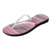 Roze grijze strepen teenslippers (Schuin)