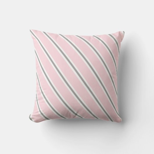 Roze grijze stripe Baby zenuwdecor Kussen (Voorkant)