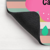 Roze grijze stripes Retro-naam Muismat (Hoek)