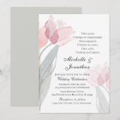 Roze grijze Tulpen Moderne Florale Christelijke br Kaart (Voorkant / Achterkant)