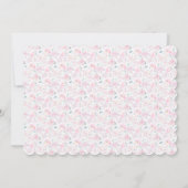 Roze grijze tutu babyshower uitnodigingen (Achterkant)