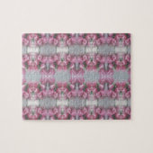 Roze grijze ventilator Tulp Mirror Patroon vervier Legpuzzel (Horizontaal)