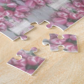 Roze grijze ventilator Tulp Mirror Patroon vervier Legpuzzel (Zijkant)