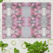 Roze grijze ventilator Tulp Mirror Patroon vervier Theedoek (Gevouwen)