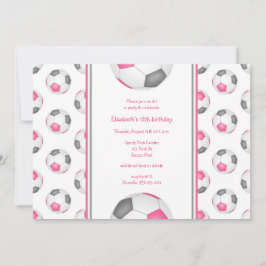 roze grijze voetballen patroon verjaardagsdag kaart