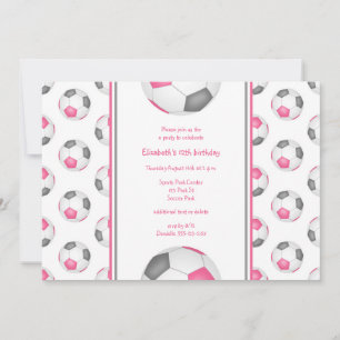 roze grijze voetballen patroon verjaardagsdag kaart