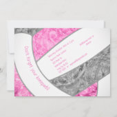 roze grijze volleybalfeest kaart (Achterkant)