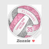 roze grijze volleybalplokleuren sticker (Vel)