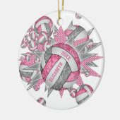 roze grijze volleybalsport keramisch ornament (Links)