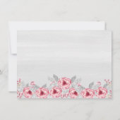 Roze | Grijze Waterverf Floral Foto Baptisme Bedankkaart (Achterkant)