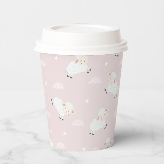 Roze grijze witte Baby Papieren Bekers (Links)