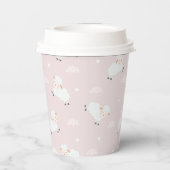 Roze grijze witte Baby Papieren Bekers (Achterkant)