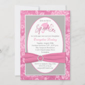 Roze, grijze, witte flesje Sip en zie uitnodiging (Voorkant)