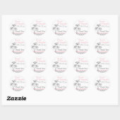 Roze, grijze, witte Floral Chevron Stripes Sticker (Vel)