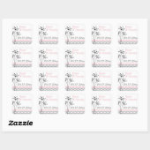 Roze, grijze, witte Floral Chevron Stripes Sticker (Vel)