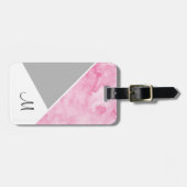 Roze grijze witte kleurenblok bagagelabel (Voorkant horizontaal)