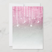 Roze Grijze Witte Maan & Sterren Celestial Baby sh Kaart (Achterkant)