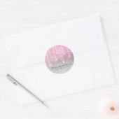 Roze Grijze Witte Maan & Sterren Celestial Baby sh Ronde Sticker (Envelop)