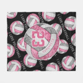 roze grijze witte meisjes houden van volleybal gep fleece deken (Voorkant (Horizontaal))
