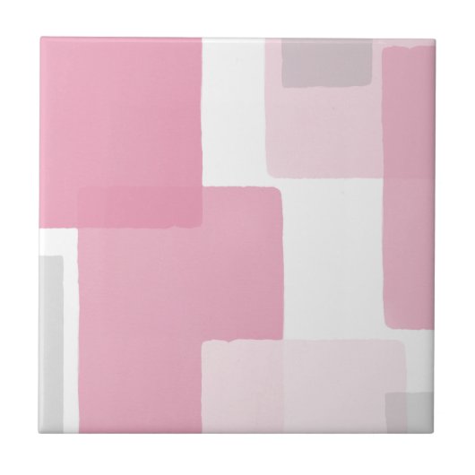 Roze grijze, witte, moderne minimalist tegeltje (Voorkant)