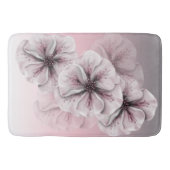 Roze grijze witte ombre Floral Badmat (Voorkant)