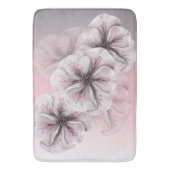 Roze grijze witte ombre Floral Badmat (Voorkant Verticaal)