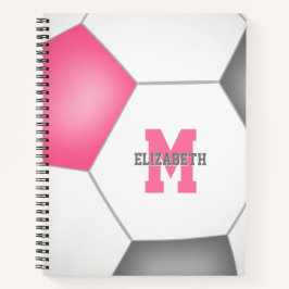 roze grijze witte voetbal met monogram notitieboek