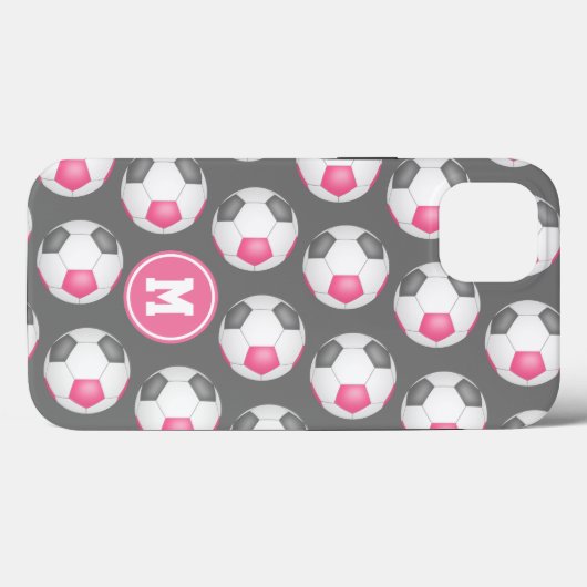 roze grijze witte voetballen Case-Mate iPhone case (Achterkant (horizontaal))