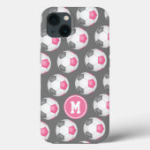 roze grijze witte voetballen Case-Mate iPhone case (Achterkant)