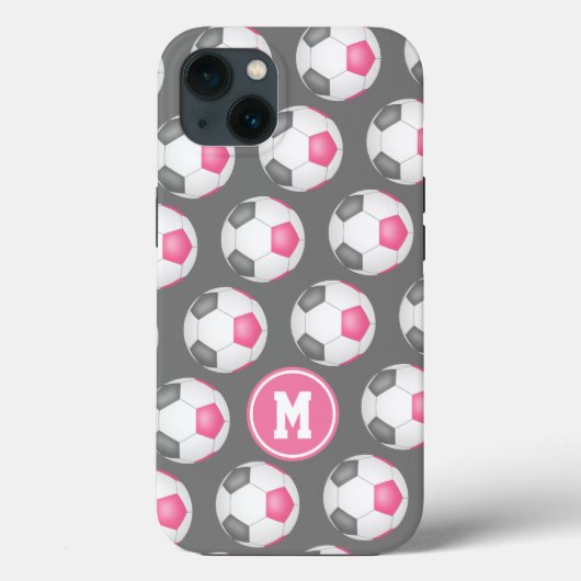 roze grijze witte voetballen Case-Mate iPhone case (Achterkant)