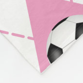roze grijze witte voetbalstijl fleece deken (Hoek)