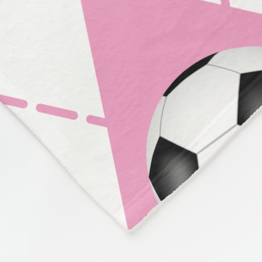 roze grijze witte voetbalstijl fleece deken (Hoek)