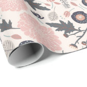 Roze grijze zwarte flessenpatroon cadeaupapier (Rol Hoek)